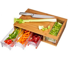 Cutting Board with 4 Bamboo Drawer Cutting Board with 4 Bamboo Drawer