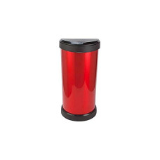 curver 40 litre deco touch top kitchen bin - red and black